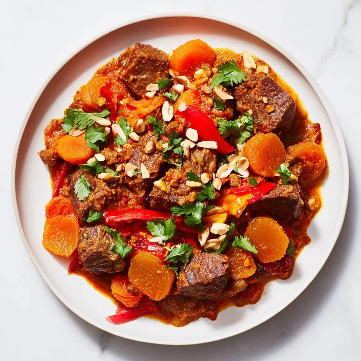 Imagine this Slow Cooker Moroccan Lamb Tagine: flavorful lamb in a rich, simmering sauce.