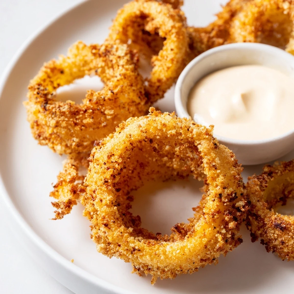 Indulge in these golden air fryer onion rings, a homemade, delicious snack idea.