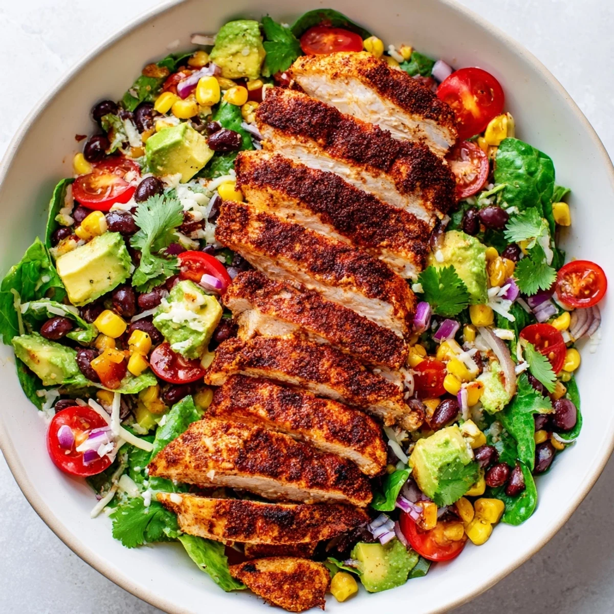 Vibrant ingredients make up this hearty Southwest Chicken Salad, perfect with zesty lime dressing.