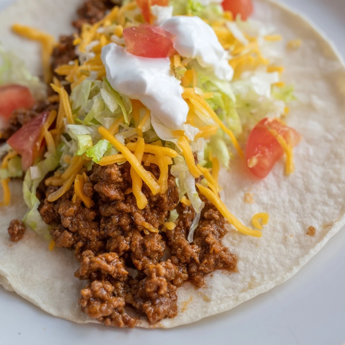 A skillet of sizzling beef filling for Beef Tacos with Homemade Taco Seasoning, ready to serve.