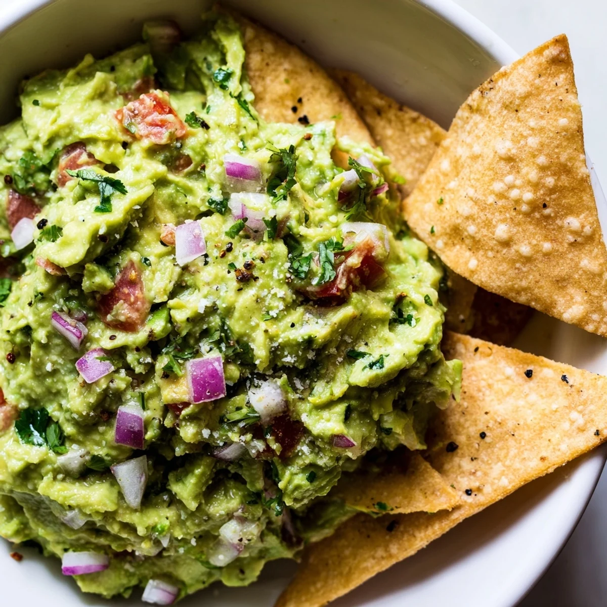 For your next gathering, set out a big bowl of Big Game Guacamole with crispy, golden tortilla chips for dipping.