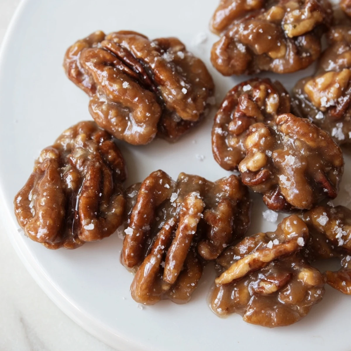 Stack of decadent Mardi Gras Pecan Pralines dusted with sugar, perfect for a festive New Orleans party.