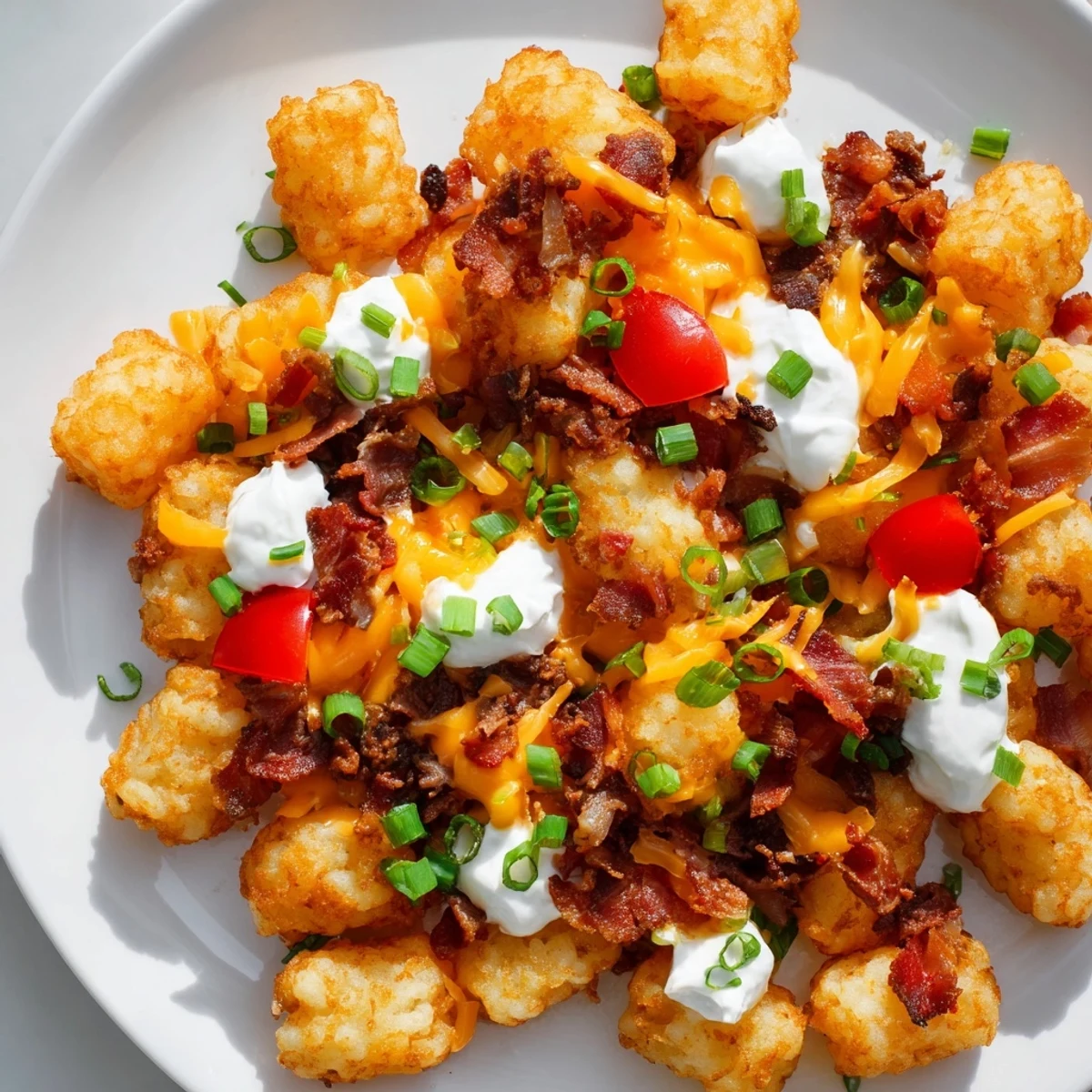 Sizzling beef bacon and melted cheddar turn Loaded Tater Tots with Cheese and Beef Bacon into a gooey party appetizer.