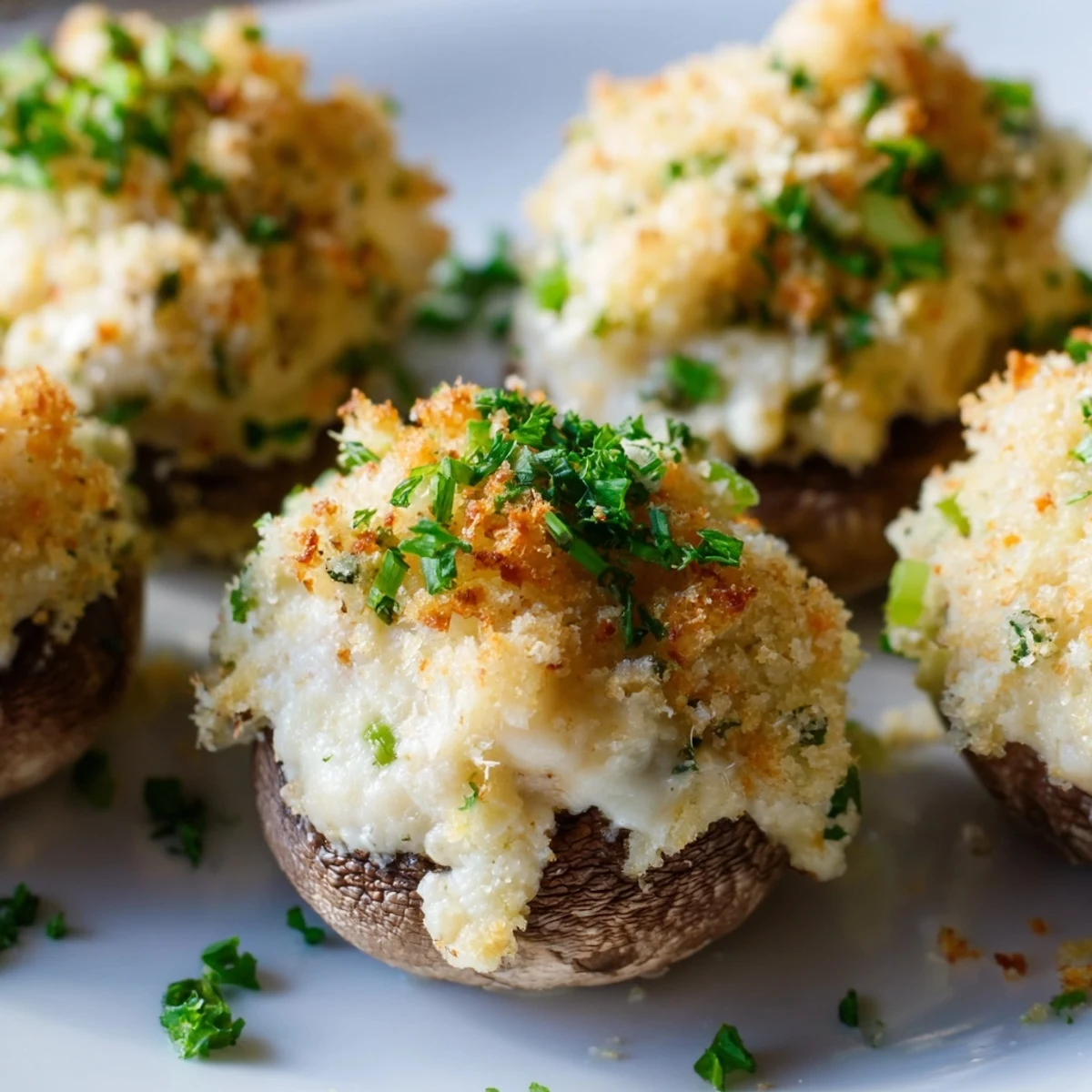 Appetizer platter featuring Mozzarella Popper Stuffed Mushrooms with spicy jalapeños and melty cheese, perfect for game day gatherings.
