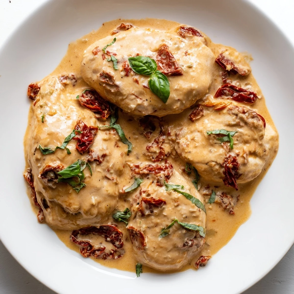 Marry Me One Pan Chicken in Sun-Dried Tomato Cream Sauce served warm, ready to be enjoyed with crusty bread.