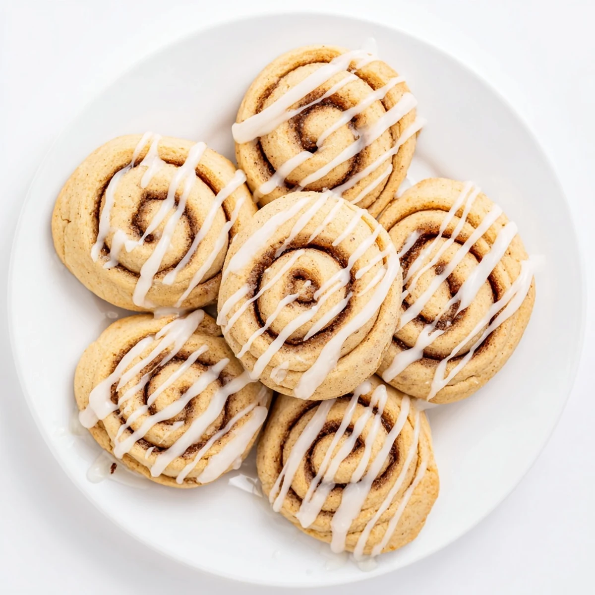 Freshly baked Cinnamon Roll Cookies arranged on a wire rack with a cup of coffee for serving.
