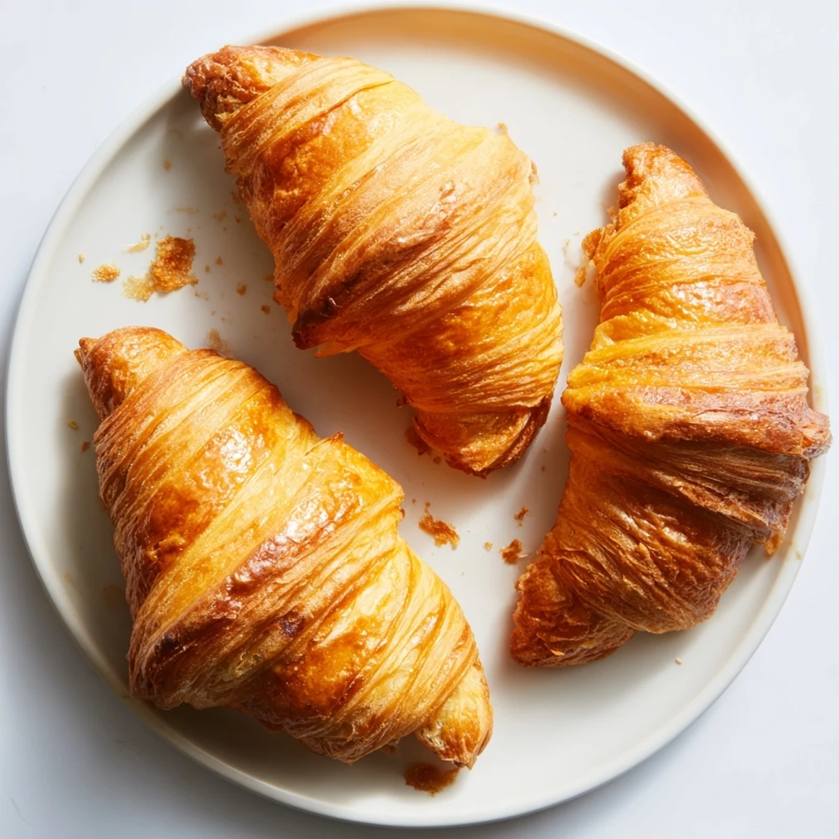 Warm gluten-free croissants sit beside a jar of strawberry jam on a wooden table.