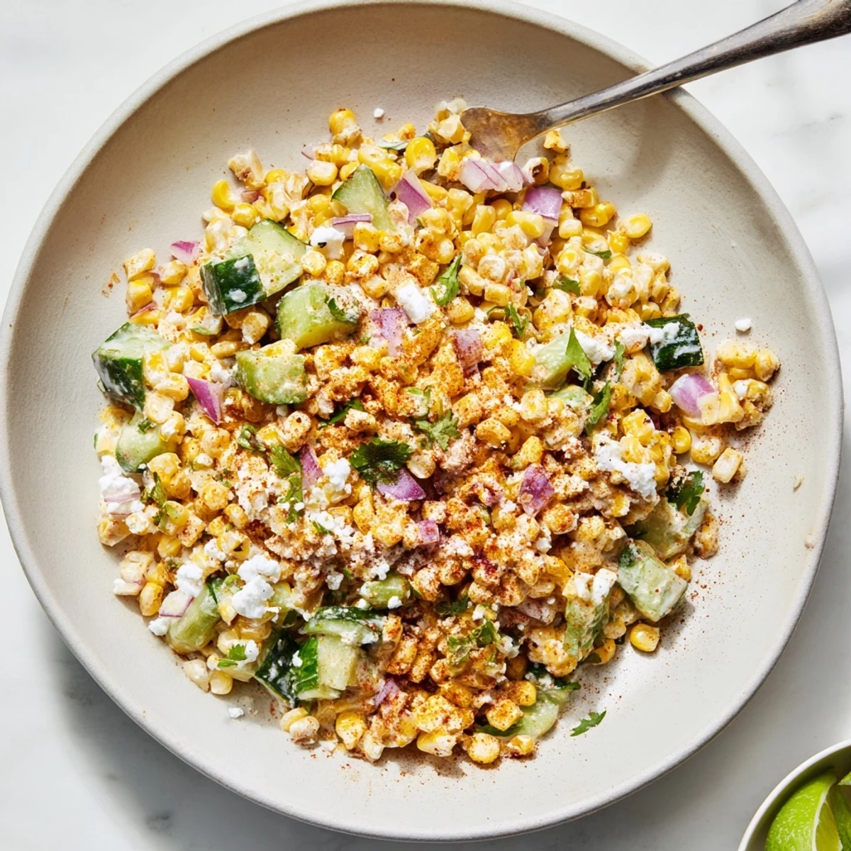 Street Corn Creamy Cucumber Salad