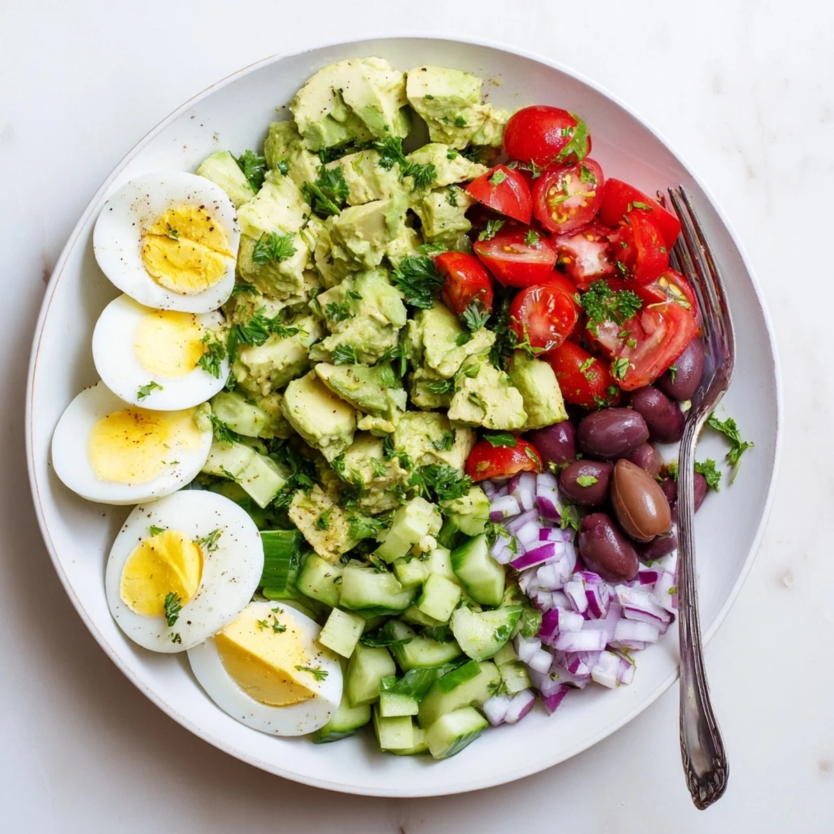Zesty Mediterranean Avocado Egg Salad