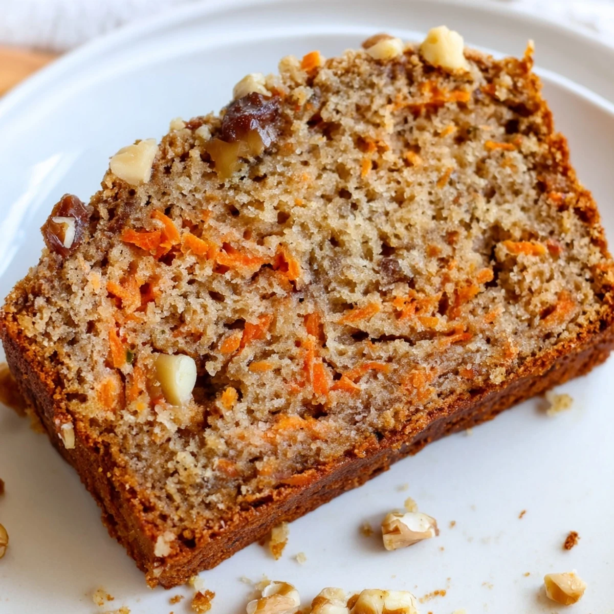 Freshly baked carrot cake banana bread cooling on wire rack with cracked cinnamon-spiced crust
