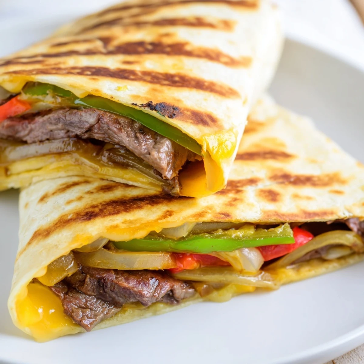Crispy Philly Cheesesteak Grilled Wraps
