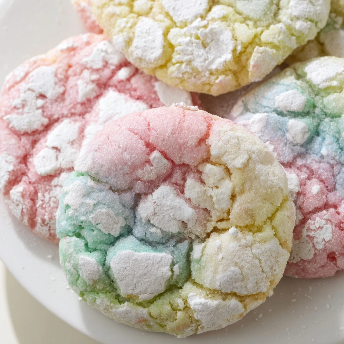 Pastel Crinkle Cookies