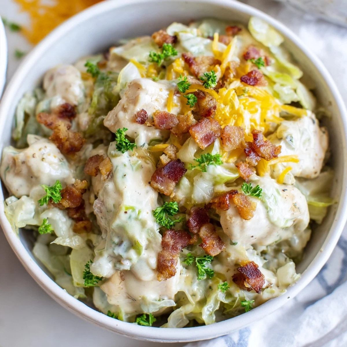 Creamy Chicken Bacon Ranch Cabbage