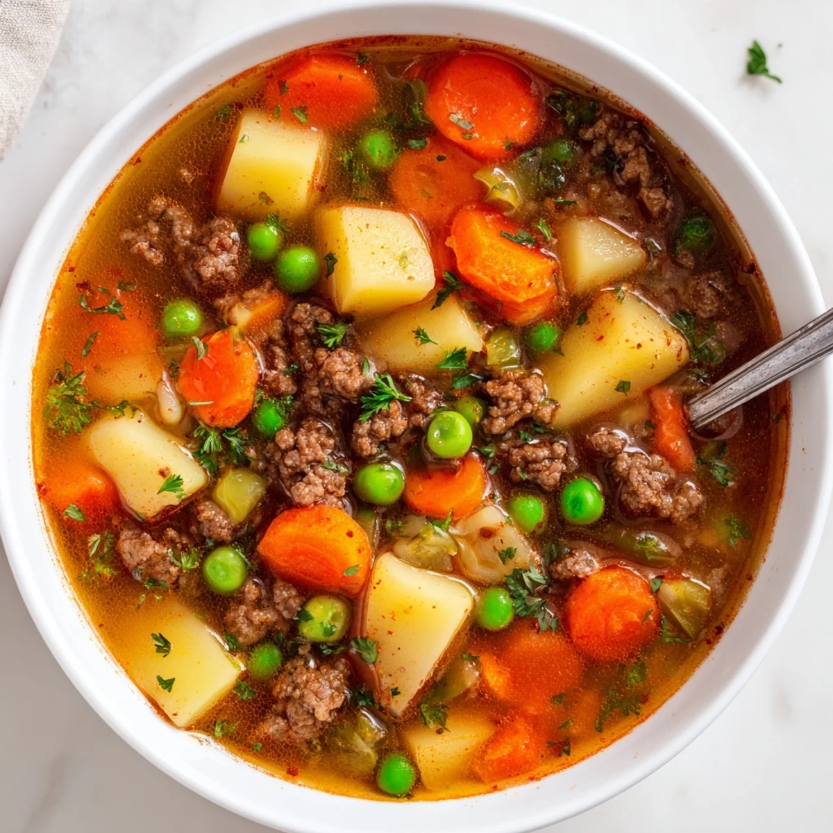 Homemade Ground Beef Potato Soup