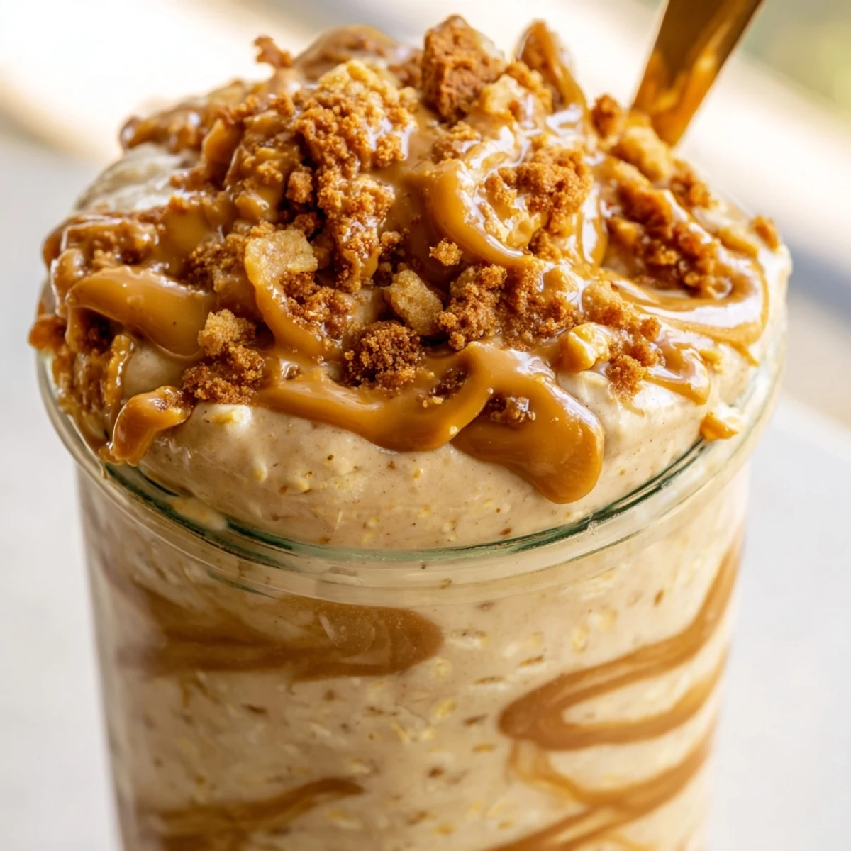 Quick Biscoff Overnight Oats