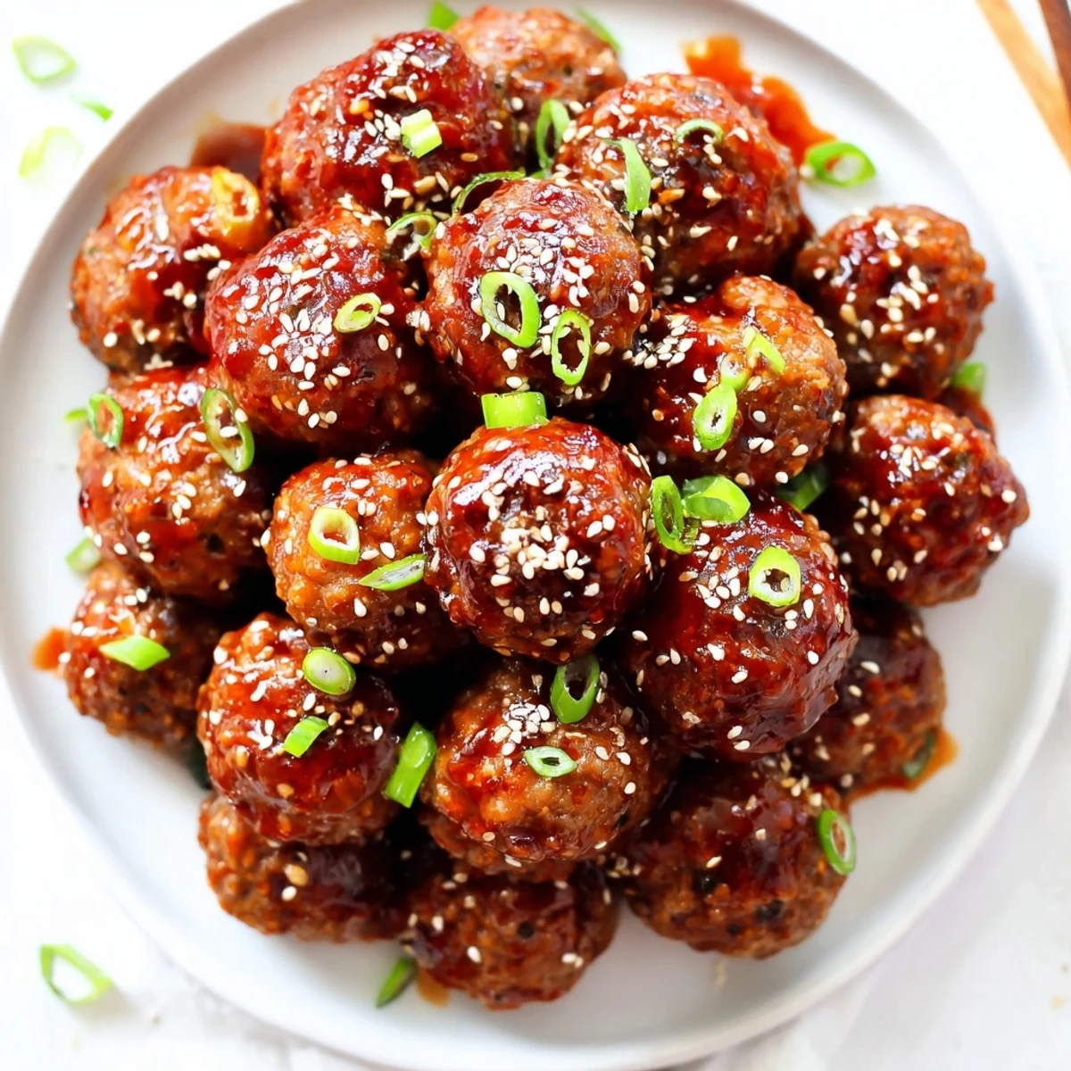 Served over steamed rice, Firecracker Meatballs reveal juicy interior and aroma.