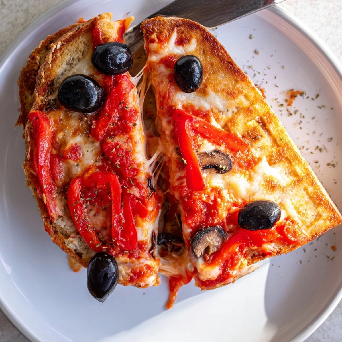 Pie Iron Pizza Pockets with golden crust, gooey mozzarella, cooked over campfire