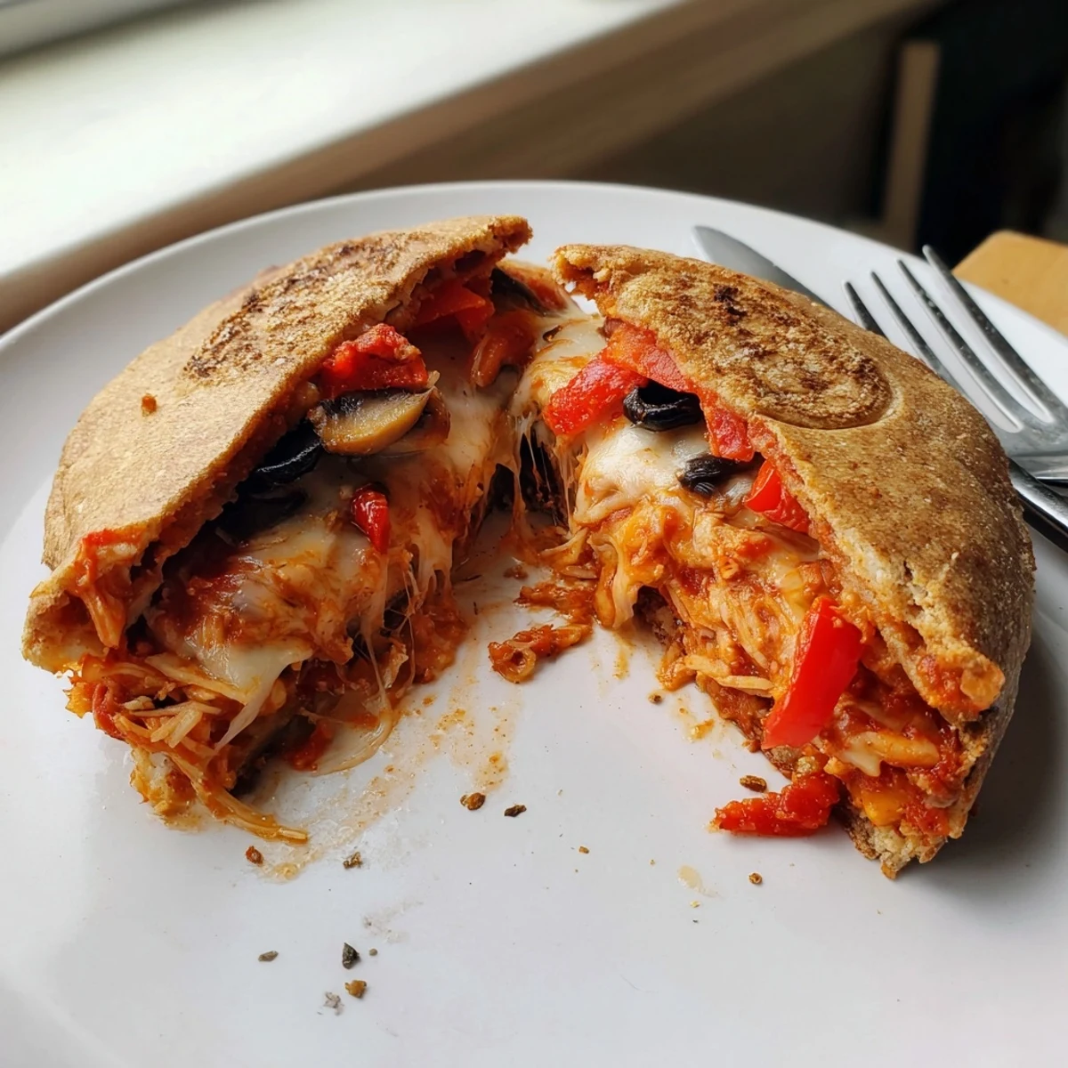 Serve Pie Iron Pizza Pockets warm with marinara for dipping and herbs