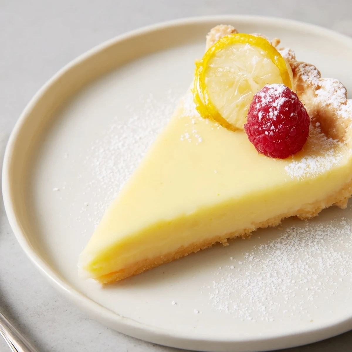 Whole Creamy Lemon Tart Recipe cooling on rack, golden buttery crust