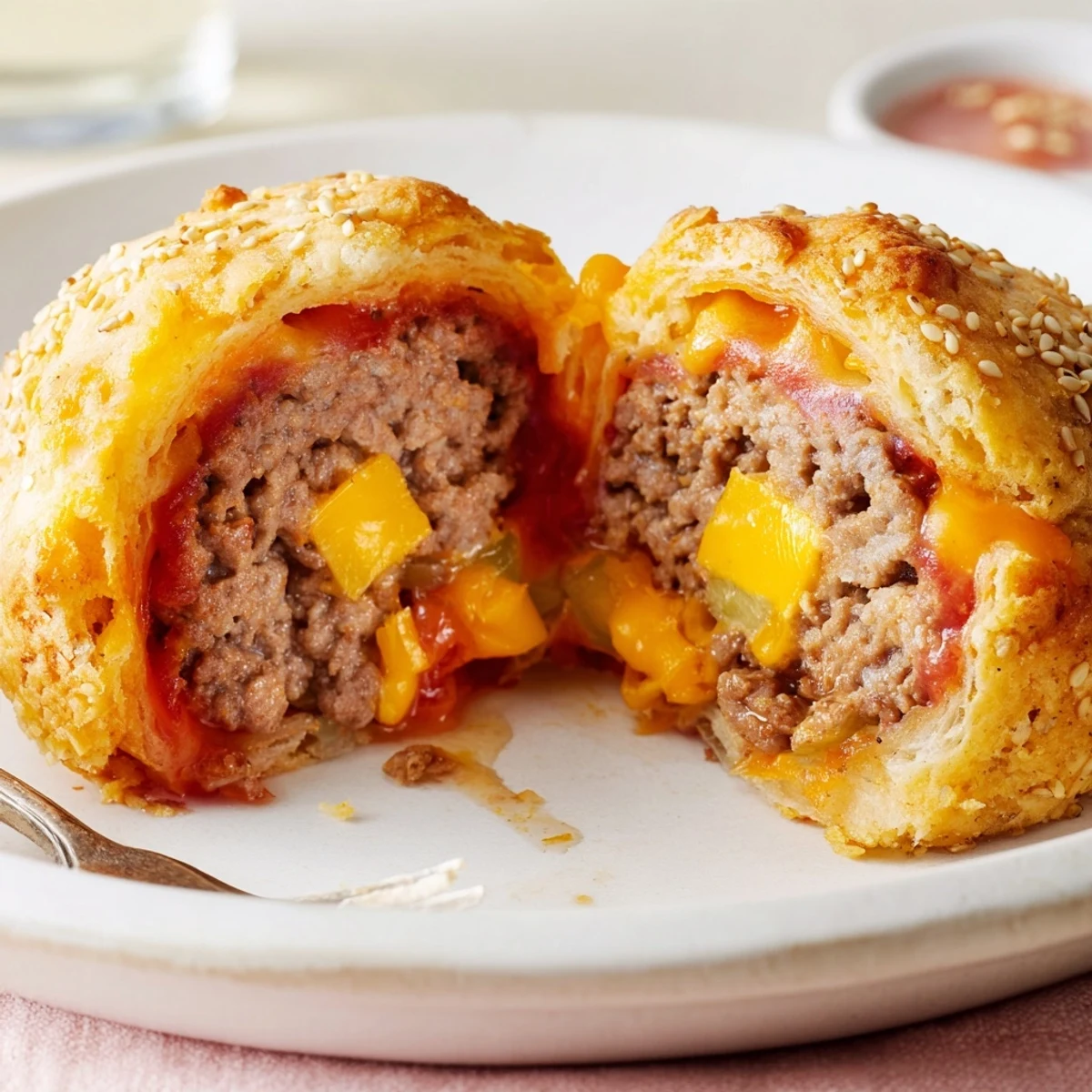 Steaming, cheese-dripping bites — Cheesy Cheeseburger Bombs Explosion Recipe ideal for parties