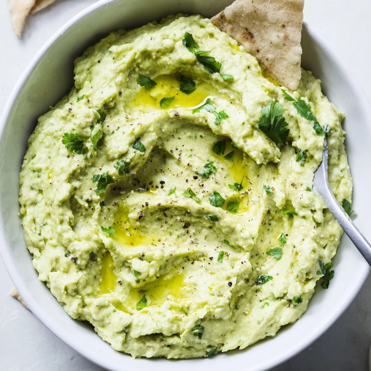 Zesty lime and garlic in Creamy Avocado Feta Dip, great sandwich spread.