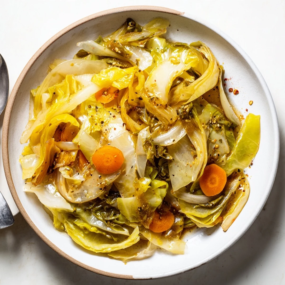 Savory Braised Cabbage Recipe: tender, caramelized cabbage with onions and smoked paprika