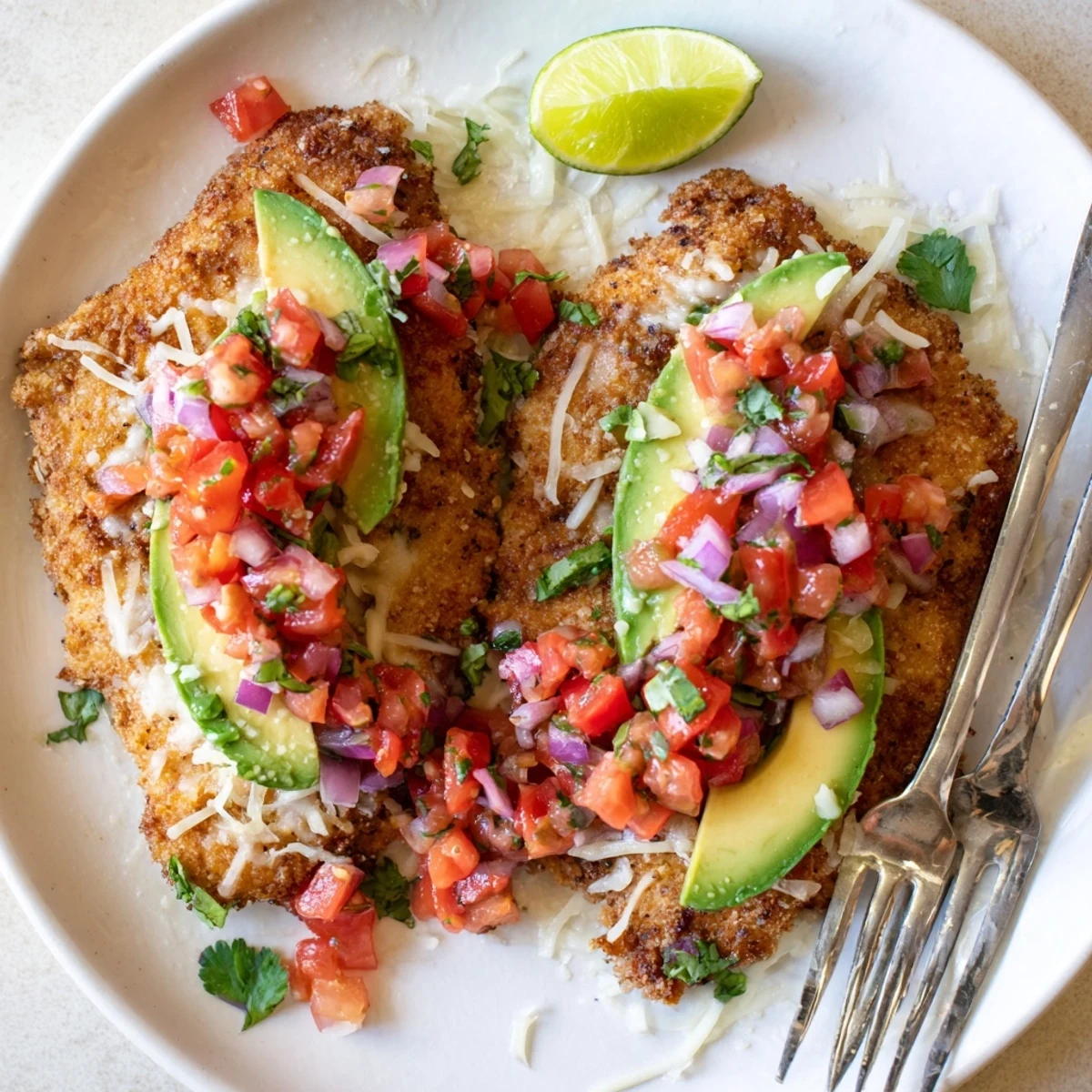 Cilantro-lime Salsa Fresca Chicken Bake served hot over rice or salad