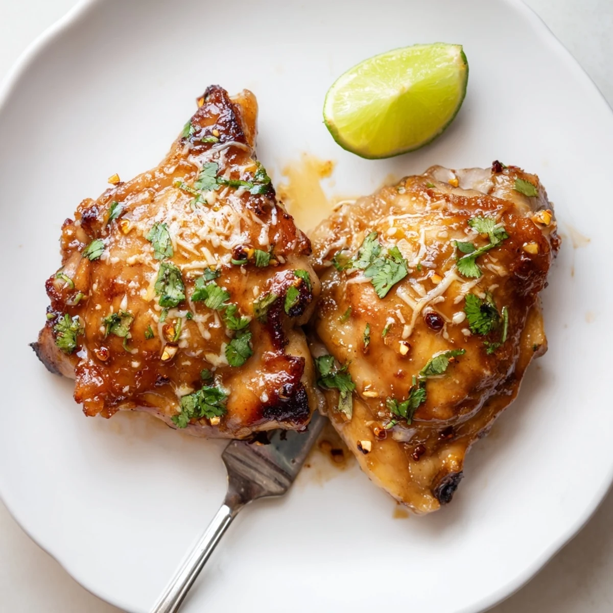 Chipotle Honey Chicken Thighs With Smoked Gouda, crispy skin and smoky-sweet glaze