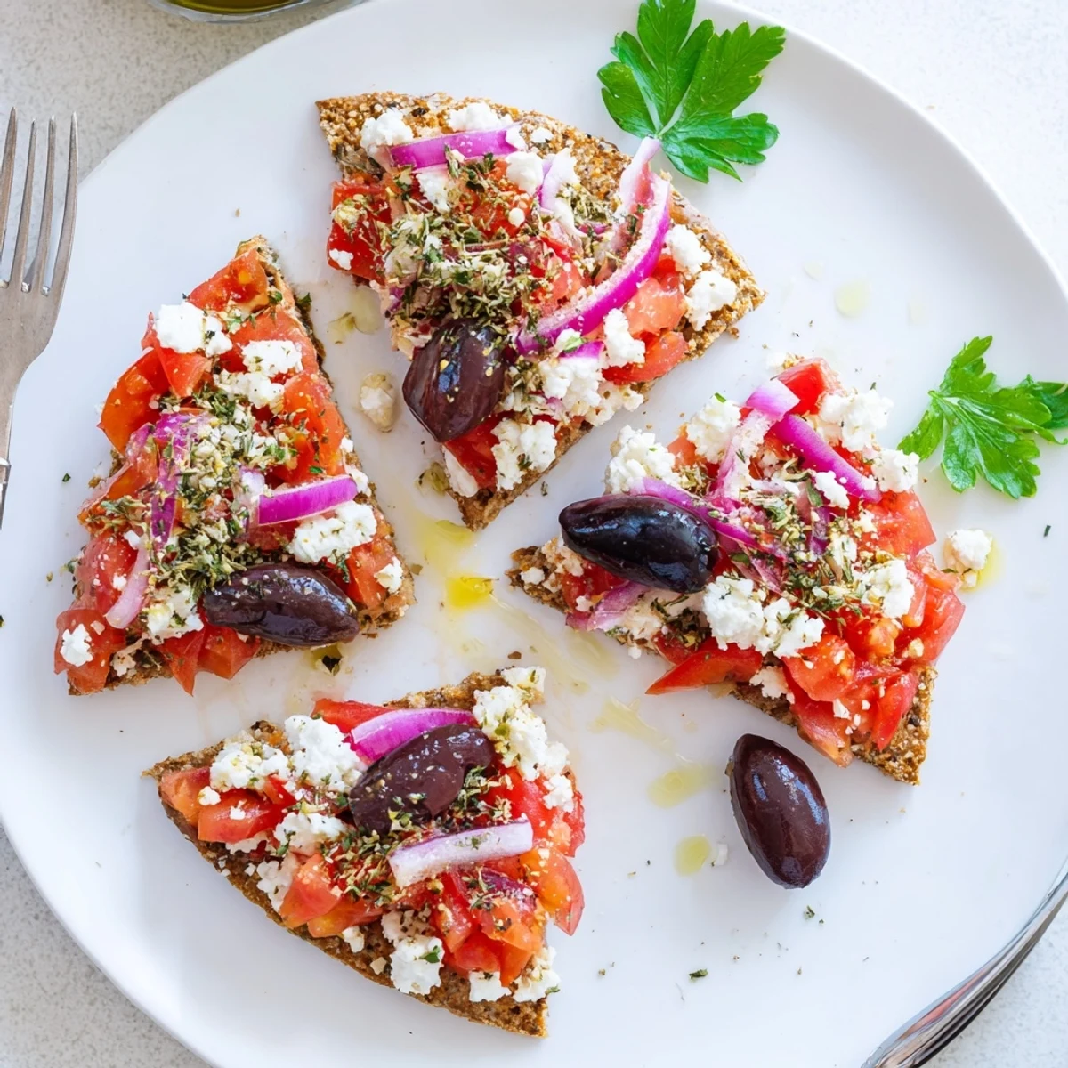 Toasted Cretan feta rusks drizzled with olive oil and fresh herbs
