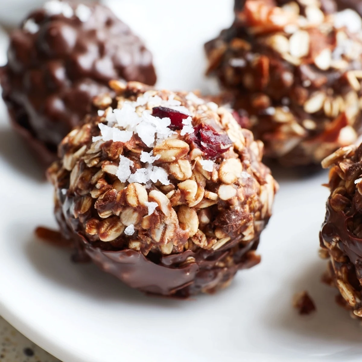 Golden shredded coconut flecks cover these no-bake Chocolate Quinoa Crunch Bites
