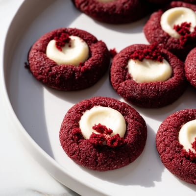 Red Velvet Thumbprint Cookies